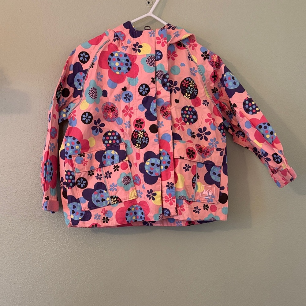 REI Pink Floral Kids Raincoat